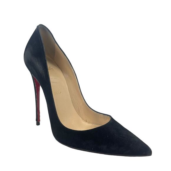 Christian Louboutin So Kate 120 Suede Pointed Toe Pumps Black Size 38 - Picture 4 of 13